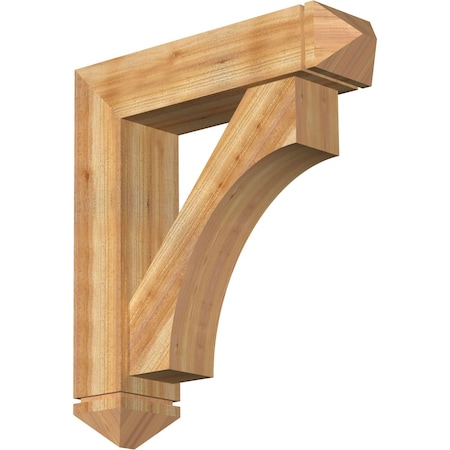 Westlake Arts And Crafts Rough Sawn Bracket W/ Offset Brace, Western Red Cedar, 8W X 32D X 36H